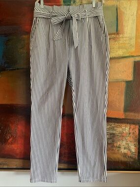 Vero Moda Cotton High Rise Paperbag Pants with Removable Belt, Size 32